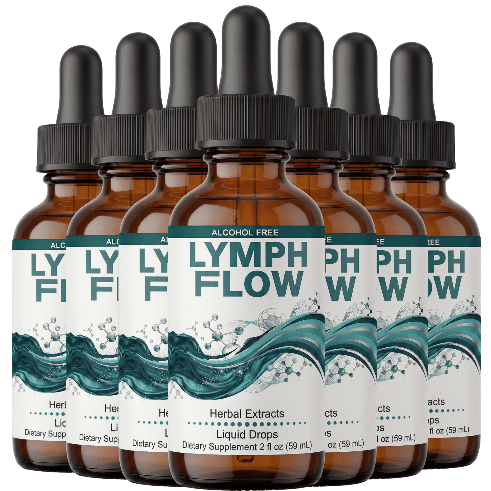 Multiple Lymph Flow liquid supplement bottles