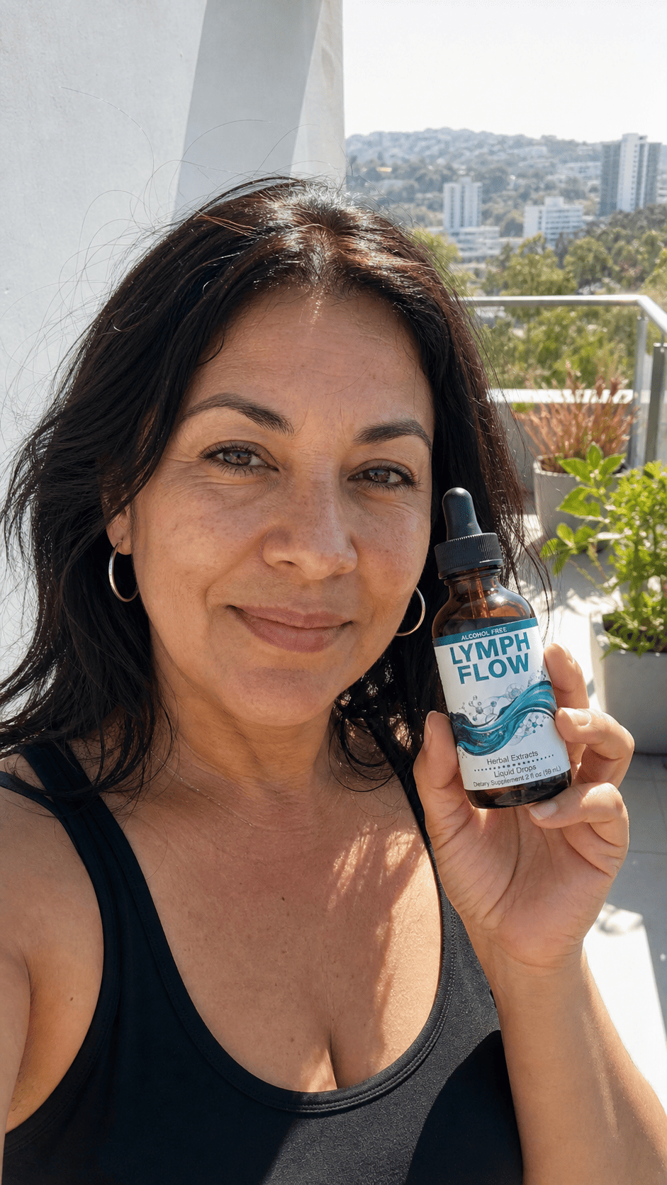 Customer photograph supplied in Lymph Flow promotional material