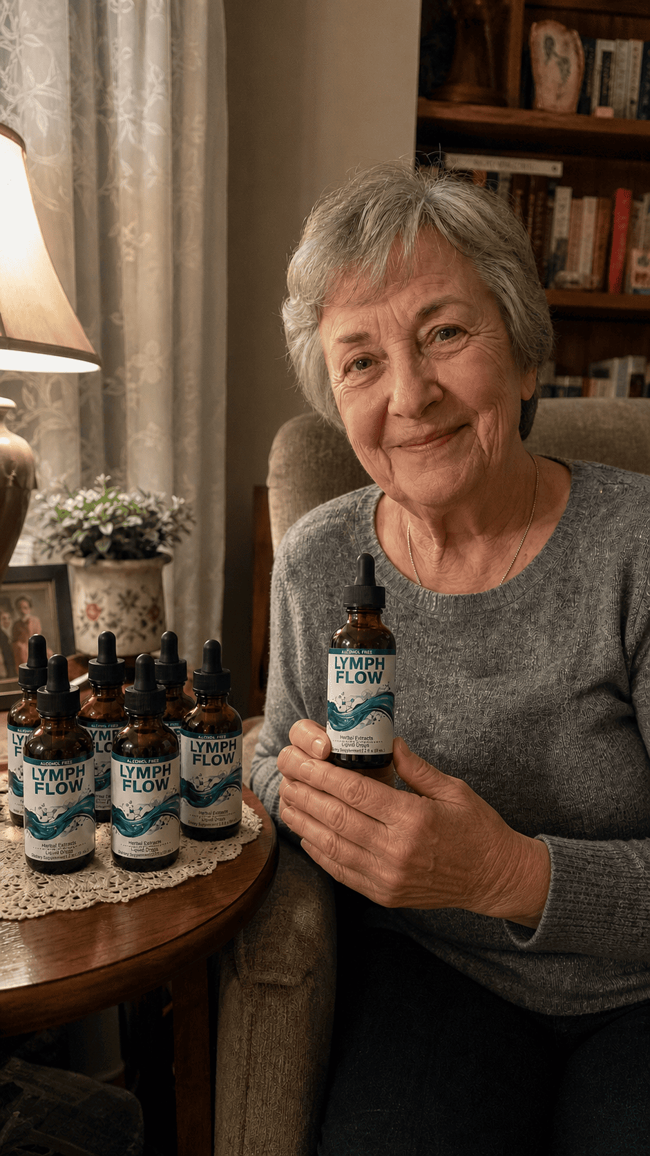 Customer photograph supplied in Lymph Flow promotional material