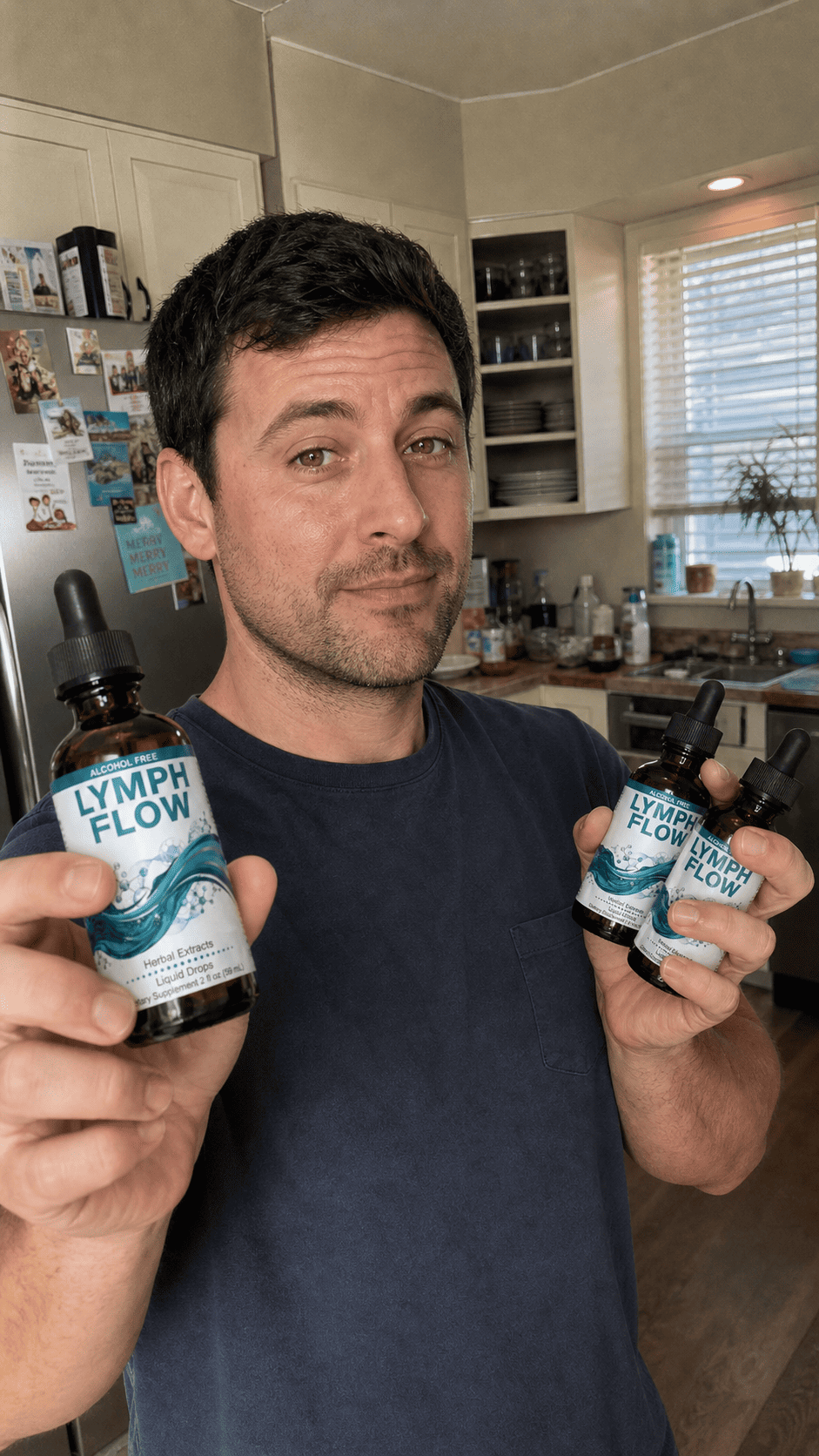 Customer photograph supplied in Lymph Flow promotional material